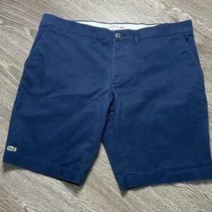 Lacoste Men's slim fit  Navy Flat Front Shorts